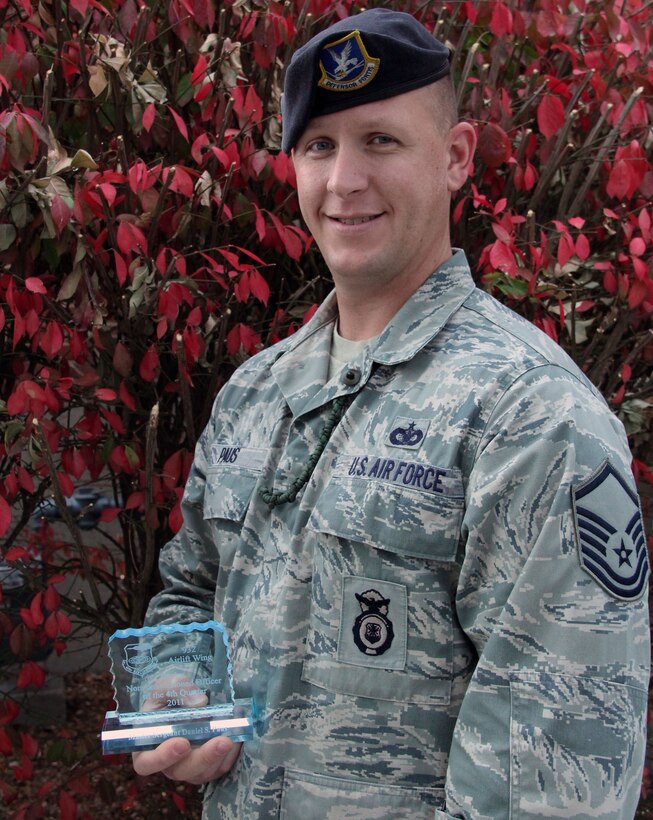 Master Sgt. Daniel Paus was selected as the 932nd Airlift Wing Senior NCO of the
4th Quarter for 2011.  Paus is assigned to the 932nd Security Forces Squadron.  U.S. Air Force photo/Tech. Sgt. Gerald Sonnenberg)
