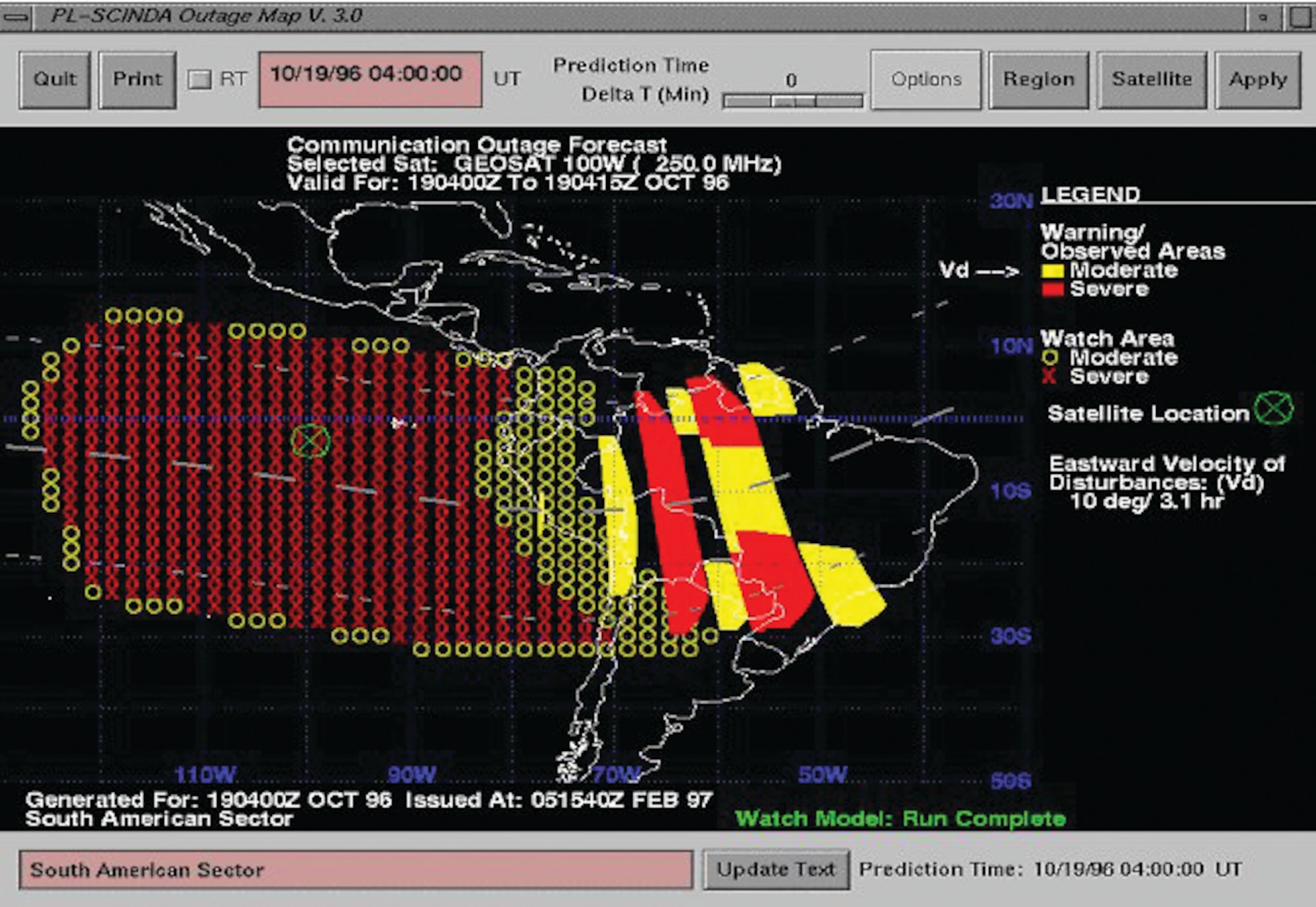 SCINDA provides the warfighter with an efficient, graphical interface needed to evaluate the effects of local ionospheric scintillation on critical military space communication and navigation links.