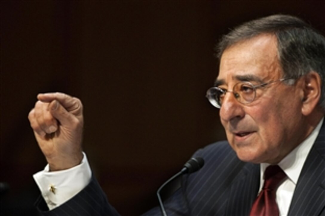 Defense Seceterary Leon E. Panetta testifies before the Senate Armed Services Committee, Nov. 15, 2011. Panetta answered questions about the changing U.S. role in Iraq as a result of a planned withdrawal of U.S. troops by the end of the year.