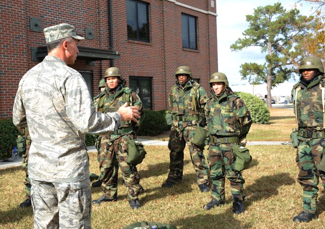 Maj. Gen. William Bender speaks to Airman from the Force Support Squadron about the upcoming Operational Readiness Inspection on Joint Base Charleston Nov.15. The ORI will take place Nov.29th through Dec.6th. Bender is the Commander of the United States Air Force Expenditionary Center, Joint Base McGuire-Dix-Lakehurst, N.J. (U.S. Air Force photo/Airman 1st Class Ashlee Galloway)