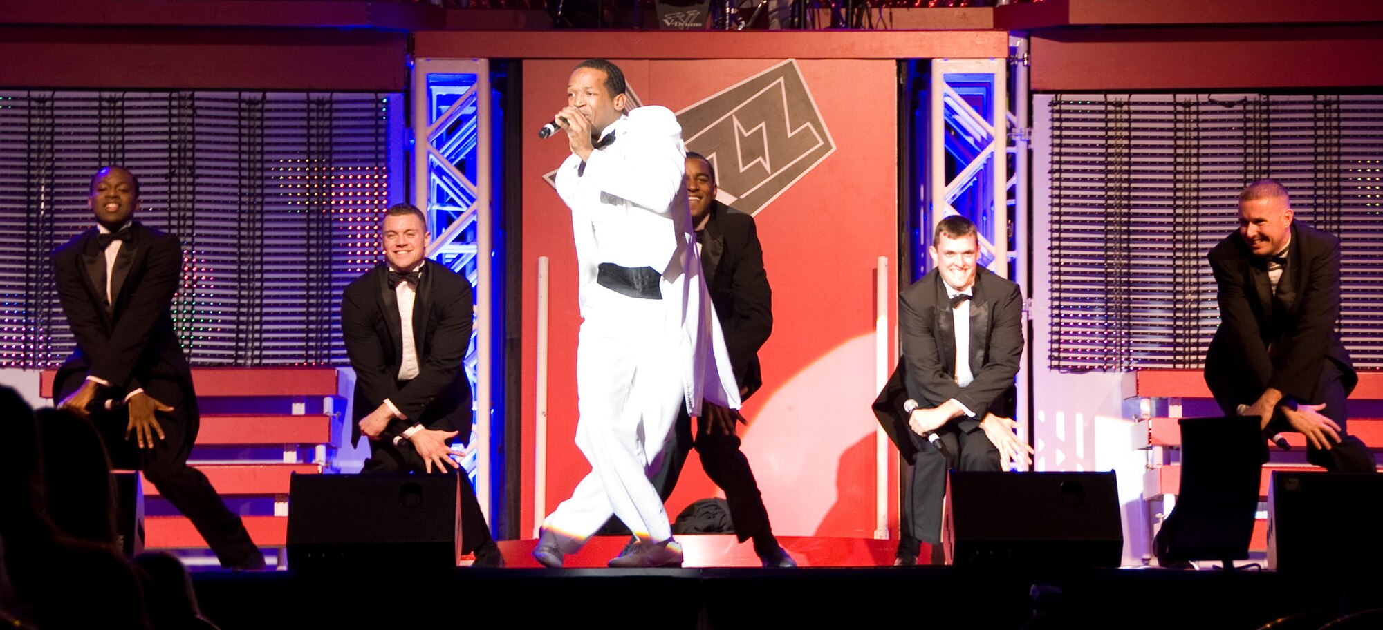 YOKOTA AIR BASE, Japan -- Staff Sgt. Quentin Thomas, performs during the Tops in Blue show at Yokota Air Base, Japan, Nov. 12, 2011. The 2011 Rhythm Nation tour includes music from the early 1900s throughout today. (U.S. Air Force photo/Airman 1st Class Krystal M. Garrett)  