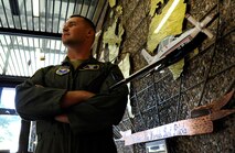 LAUGHLIN AIR FORCE BASE, Texas – 2nd Lt. Andy Hedin, 47th Operations Support Squadron student pilot, poses for the camera at Anderson Hall Nov. 15. Hedin was awarded the Distinguished Flying Cross Nov. 12 at Moffett Federal Airfield in Mountain View, Calif. for his actions over Kandahar, Afghanistan in August 2009 that saved the lives of 16 and prevented the loss of two helicopters. (U.S. Air Force photo/Airman 1st Class Nathan L. Maysonet)
