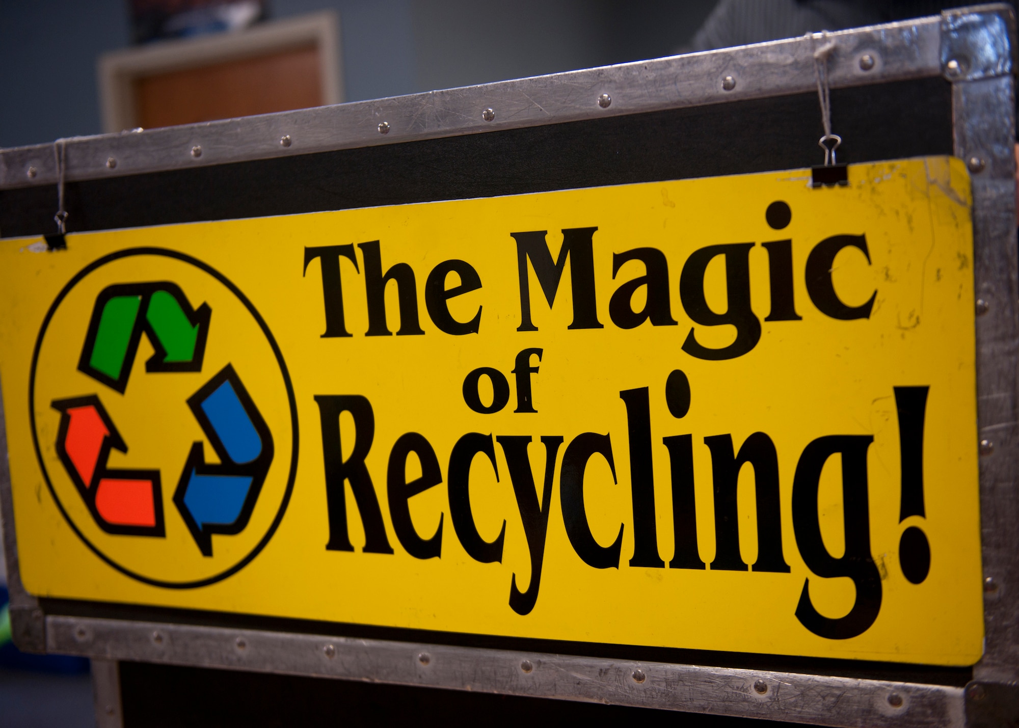 Moody Air Force Base recognized America Recycles Day at the Child Development Center with The Magic of Recycling presentation by Greg Allen Nov. 16, 2011. Allen performed a 45-minute magic show that demonstrated the importance of recycling. Allen has performed the show for 15 years and said he is glad to assist in making recycling not only fun but second nature to children as they grow up. (U.S. Air Force photo by Senior Airman Eileen Meier/Released)