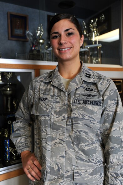 MINOT AIR FORCE BASE, N.D. -- Capt. Megan Belger, 5th Communications Squadron operations flight commander, was recently named Air Force Global Strike Command’s Information Dominance Air Force Cyberspace Operations Outstanding Company Grade Officer of the Year. The MAJCOM-level was awarded to her for her excellence in ensuring accurate, timely and effective communication operations to personnel here. (U.S. Air Force photo/Airman 1st Class Stephanie Ashley)  