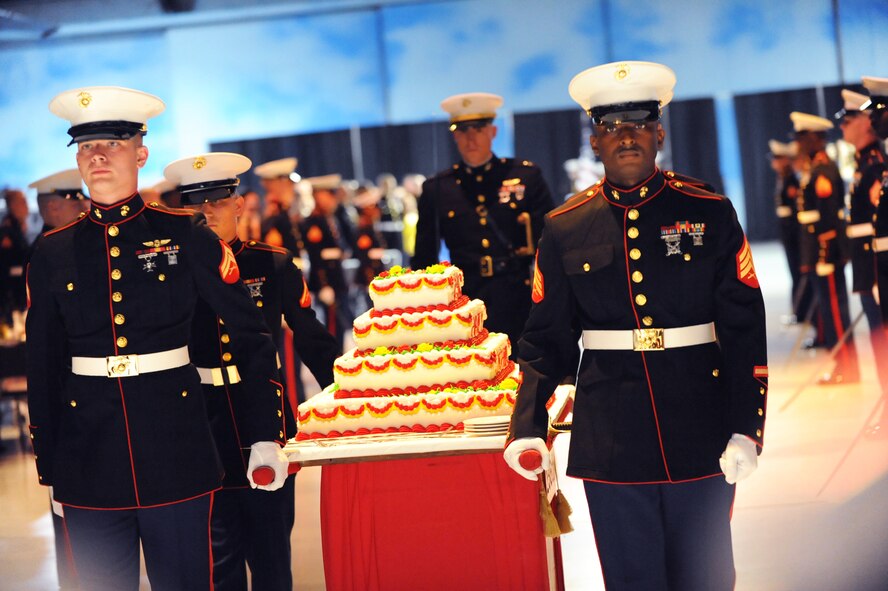 Members of Marine Aircraft Group 49, Detachment A held a traditional ball  at the Museum of Aviation as part of celebrating the Marine Corps 236th birthday, to commemorate the rich heritage of those who served and continue to serve our country. U. S. Air Force photo by Raymond Crayton Jr.