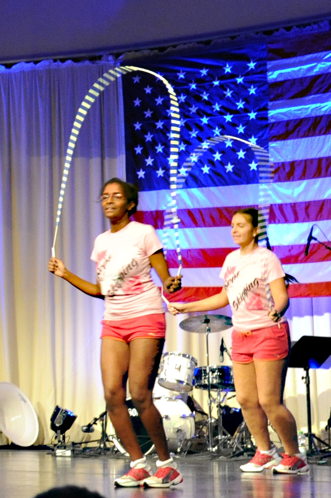 Rope skippers perform during the ‘Year of Internationality’ event, Kaiserslautern, Germany, Nov.16, 2011. During the event individuals from the U.S. were given the opportunity to present information and share personal stories about their respective country to the local community. (Air Force photo by Airman 1st Class Caitlin O’Neil-McKeown) 