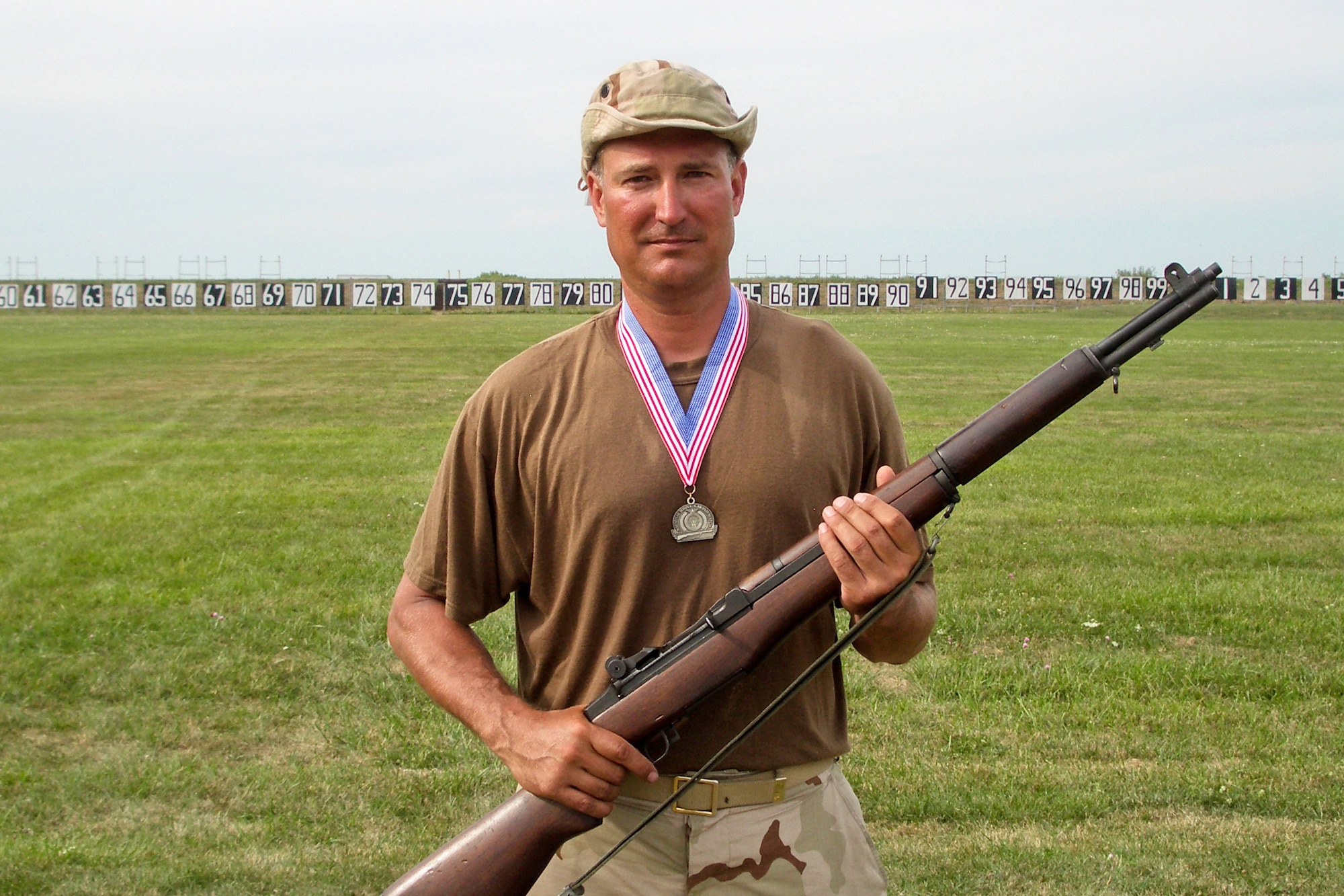 Senior Master Sgt. John Siebert, captain of the Kentucky Air National Guard Rifle Team, has earned one of the military's highest honors for marksmanship, the U.S. Air Force Distinguished Rifleman Badge. He won the honor for consistently scoring in the top 10 percent of all marksmen participating in multiple Excellence In Competition combat matches at the local, regional and national level, and for logging a cumulative 30 points in a career of shooting. (Courtesy photo)
