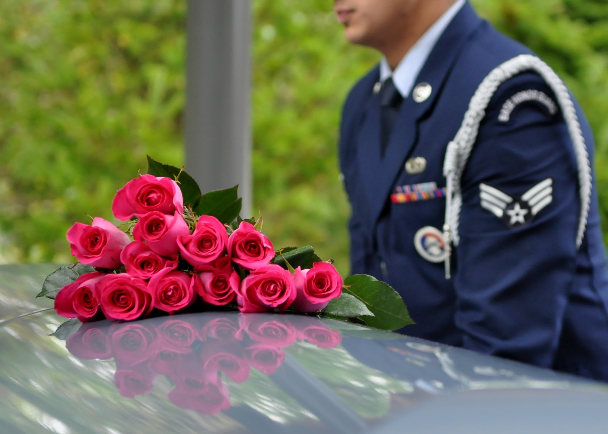 Airmen assigned to the McChord Field Honor Guard prepare to move a casket during a funeral Nov. 18, 2011, at Tahoma National Cemetery in Kent, Wash. (U.S. Air Force photo/Airman 1st Class Leah Young)
