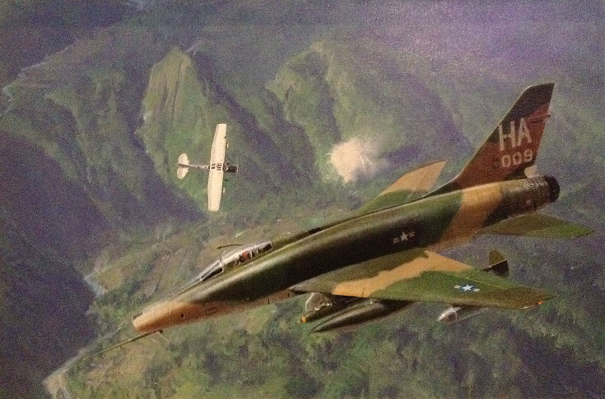 " Painting the FACs in Action" by Wilson Hurley on display in Kettering Hall at the National Museum of the U.S. Air Force.Wilson Hurley. (U.S. Air Force photo).