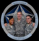 Host aviation resource managers from the 8th Operations Support Squadron pose with their unit's coin at Kunsan Air Base, Republic of Korea, recently. HARM Airmen are responsible for the overall administration of the aviation resource management system, which is an online management information system designed to support the oprations group commander. (U.S. Air Force photo illustration by Senior Airman Benjamin Stratton/Released)