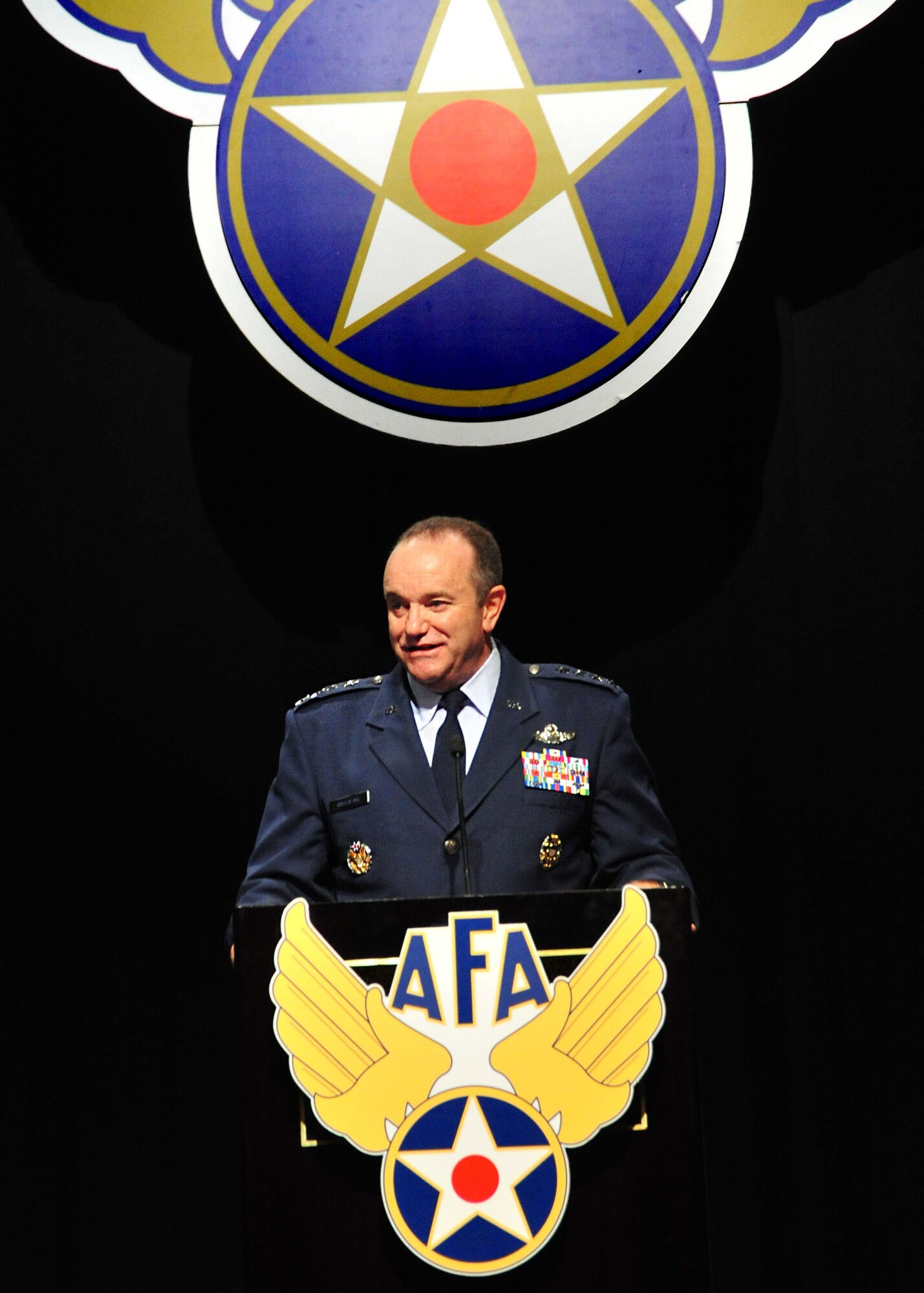 Air Force Vice Chief of Staff Gen. Phil Breedlove speaks at the Air Force Association's 2011 Global Warfare Symposium in Los Angeles, Calif., Nov. 18, 2011.  Breedlove discussed current operations as well as the unique and enduring capabilities the Air Force provides the nation. (U.S. Air Force photo/Lou Hernandez)
