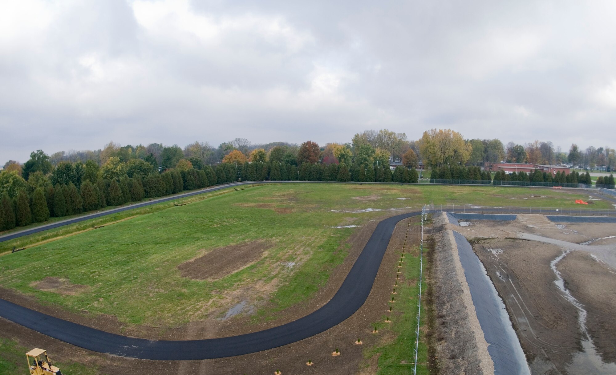 GRISSOM AIR RESERVE BASE, Ind. -- Grissom's new track, which is still under construction, is scheduled to be open for business in April 2012. The new track will be beneficial for the base because it not only will help address some safety concerns, it will also help runners time themselves better. It's also a controlled area so there is no need to block the road and the runners don't have to worry about vehicle fumes. (U.S. Air Force photo/Senior Airman Jami K. Lancette)