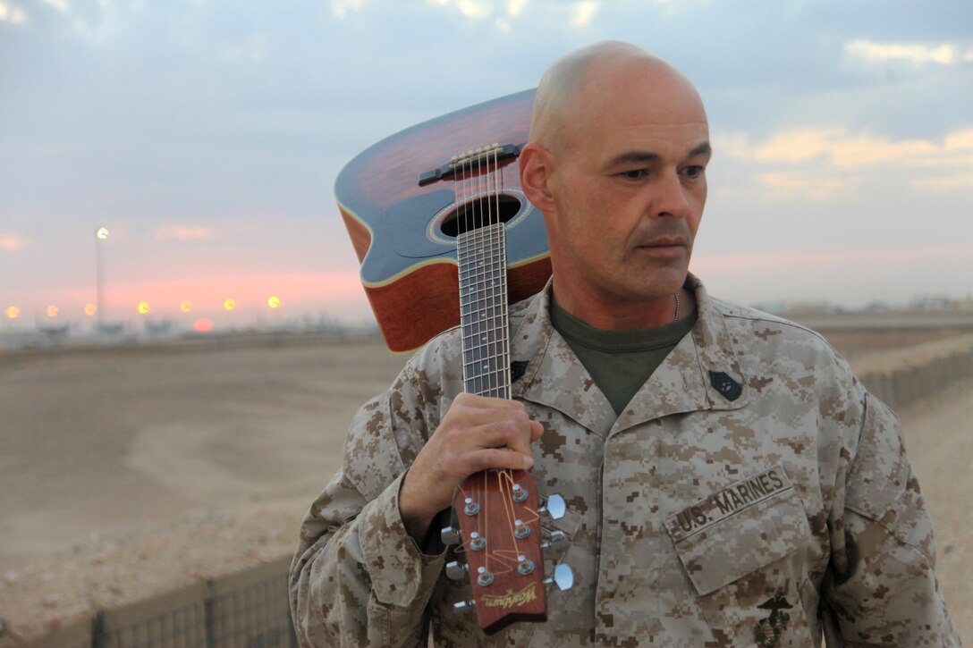 Master Sgt. Robert Allen, a native of Pawnee, Okla., serves as the aircraft rescue firefighting chief for Marine Wing Support Squadron 371 in Camp Leatherneck, Afghanistan. An avid musician, Allen wrote a Christmas song for his wife, Carla, as he spends the holidays away from her and their three children.::r::::n::