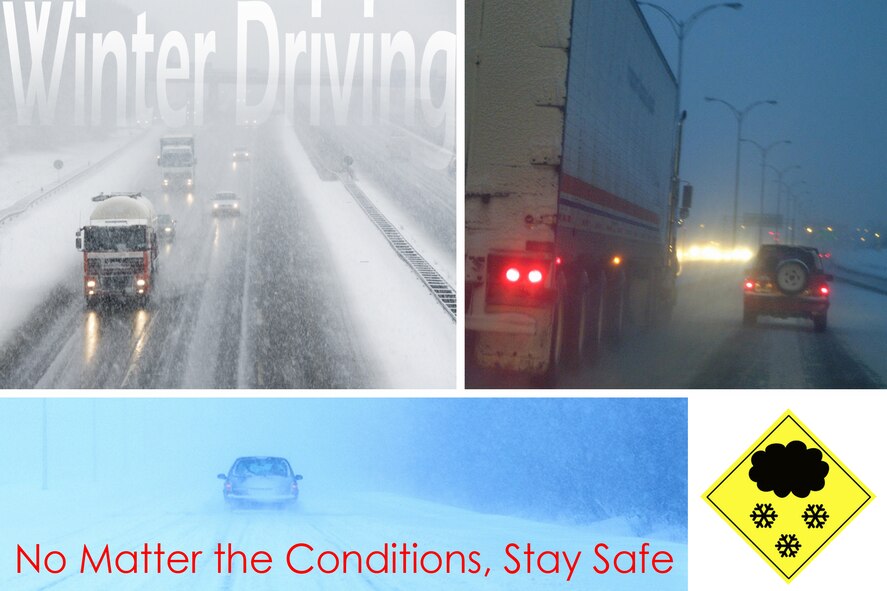 Fatigue, speed, seatbelts and alcohol are four common factors that cause motor vehicle accidents during the winter. When traveling the holidays, remember to stay well rested, maintain a safe speed for the conditions, wear your seatbelt and never drink and drive. (U.S. Air Force Illustration by Airman 1st Class Paul Francis/Released)
