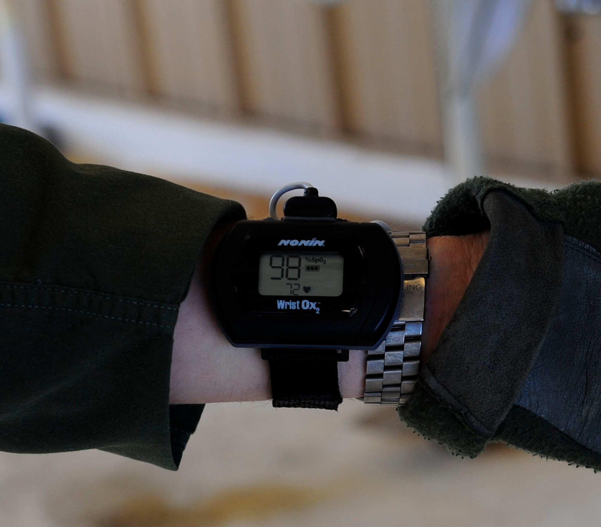 Pilots are now wearing monitoring devices to check heart rate and oxygen levels while in flight. This is one of Holloman's safety measures following a four-month F-22 grouding, mandated by Air Force officials. The Secretary of the Air Force Michael Donley and Chief of Staff Gen. Norton Schwartz have recently approved an implementation plan developed by Air Combat Command officials that will allow the F-22 Raptor to resume flight operations after a four-month stand down.