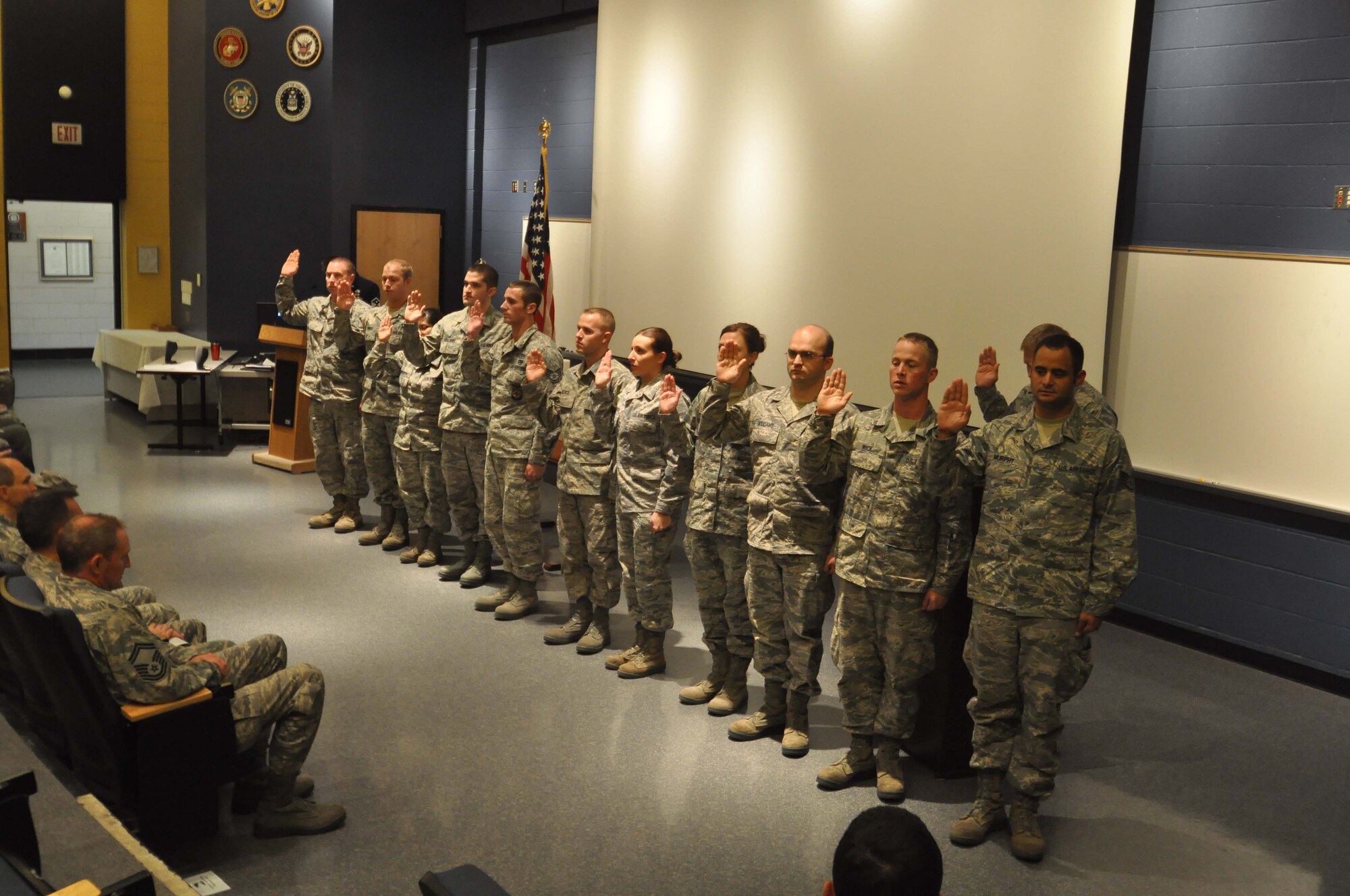 New NCO's are inducted during the 934th Airlift Wing Recognition Ceremony.Minneapolis ARS MN. (Air Force Photo/TSgt Bob Sommer)