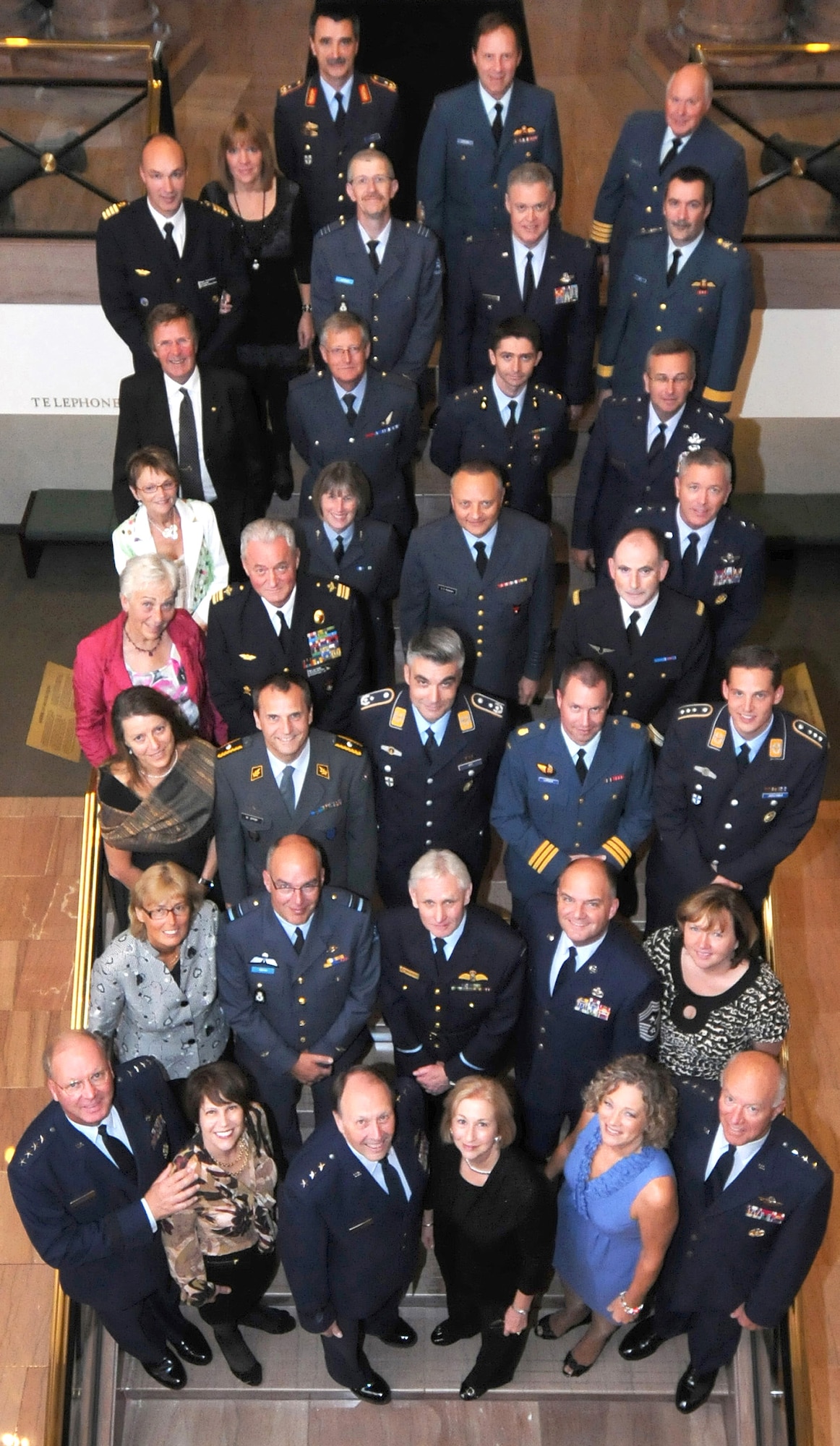Senior leaders who attended the International Air Reserve Symposium gathered at the National Guard Memorial Museum, Washington, D.C. to conclude the event on Sep. 29. The International Air Reserve Symposium is a voluntary gathering of senior Air Force Reserve representatives from global Air Forces and Air Components.  (National Guard photo by Tech. Sgt. Melissa E. Chatham) (Released)