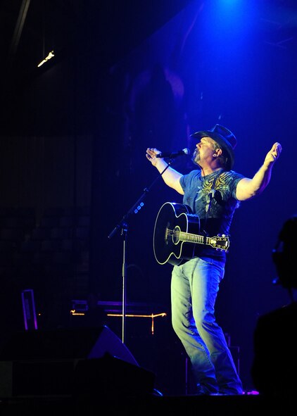 MINOT, N.D. -- Trace Adkins, a country music singer, performs for the Minot community at the Norsk Hostfest here Sept. 29. The 34th annual Norsk Hostfest celebrates the Scandinavian heritage of the Minot community and surrounding areas, bringing together people from around the world. (U.S. Air Force photo/Senior Airman Michael J. Veloz)