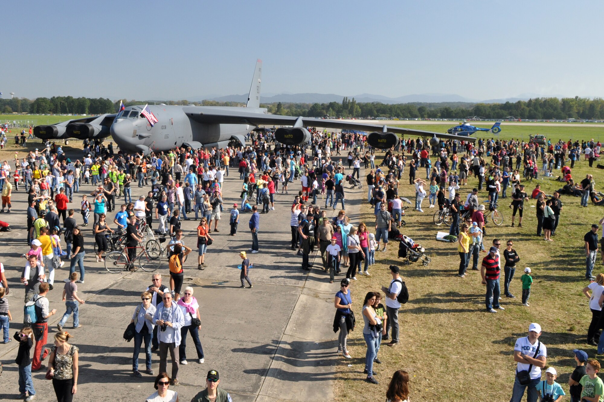 An Air Force Reserve Command B-52 Stratofortress from the 93rd Bomb Squadron, 307th Bomb Wing, Barksdale Air Force Base, La., sits on display at the 11th Annual NATO Days in Ostrava air show, Sept. 24, 2011. The air show is the largest air, military and security show in Central Europe.  (U.S. Air Force photo by Tech. Sgt. Jeff Walston/Released)