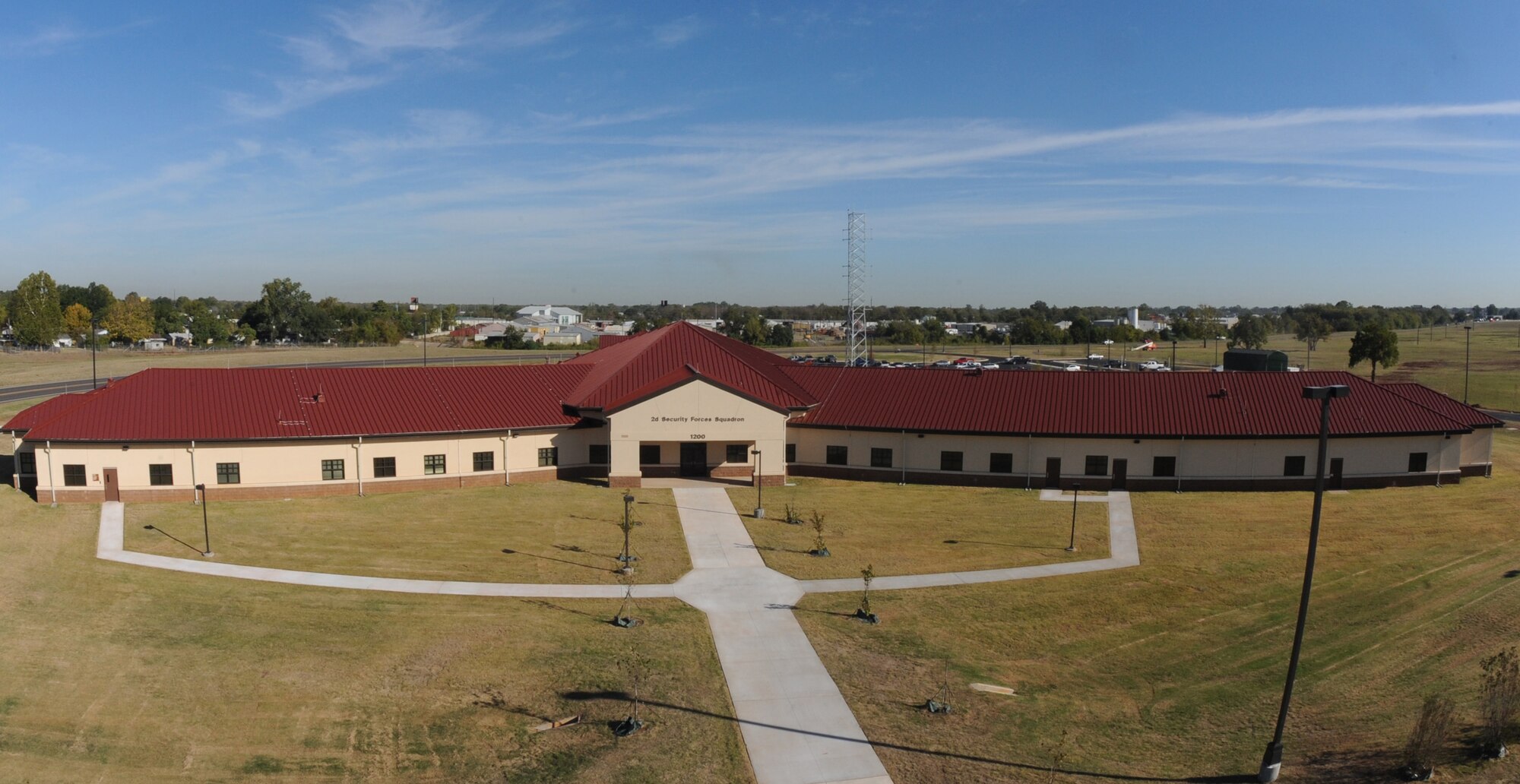 Airmen from the 2nd Security Forces Squadron moved from Hangar 3 to the new Security Forces Headquarters Complex on Barksdale Air Force Base, La., Sept. 22. The facility is energy efficient and comes with a larger armory, an 80-foot radio tower, an alarm system, electronic key access and motion detectors. (U.S. Air Force photo/Airman 1st Class Micaiah Anthony)(RELEASED) 