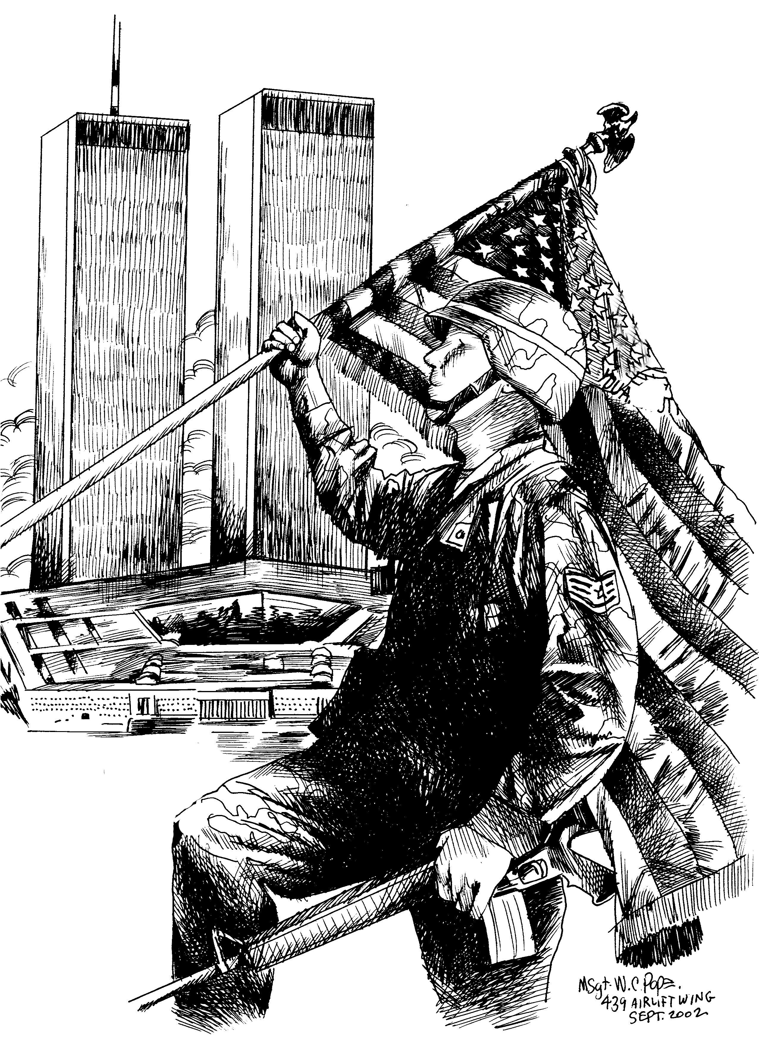 9/11 Remberance with Airman