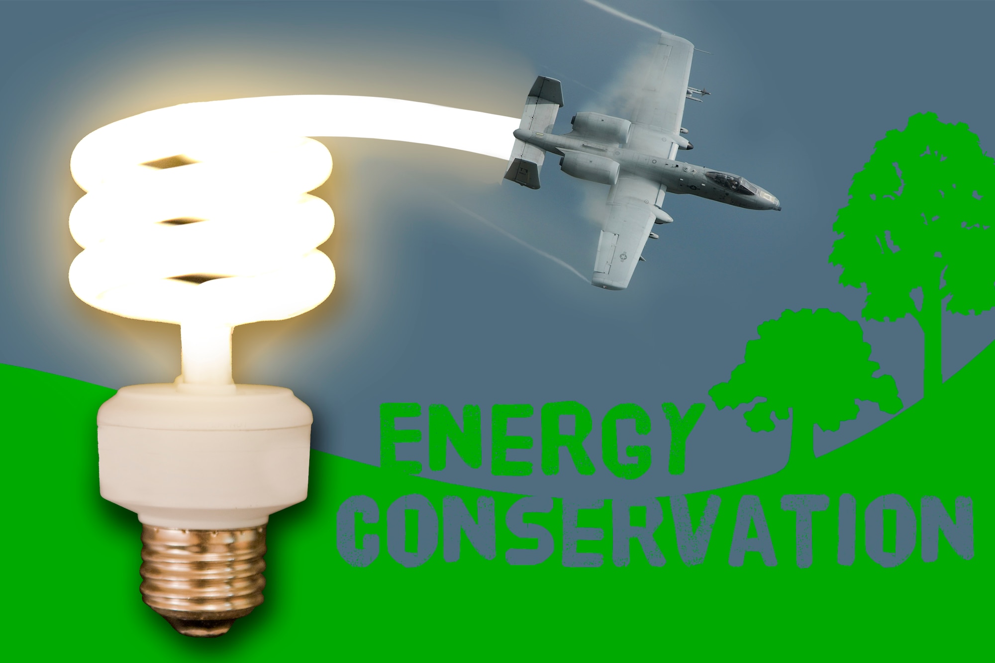 October is Energy Awareness Month. Moody’s goal this year is to reduce energy consumption by 21 percent, 3 percent more cutback than last year. With this reduction the Air Force would save approximately $400,000. Help kick off the new fiscal year by doing what you can to conserve energy.  (U.S. Air Force illustration by Staff Sgt. Jamal D. Sutter/Released) 