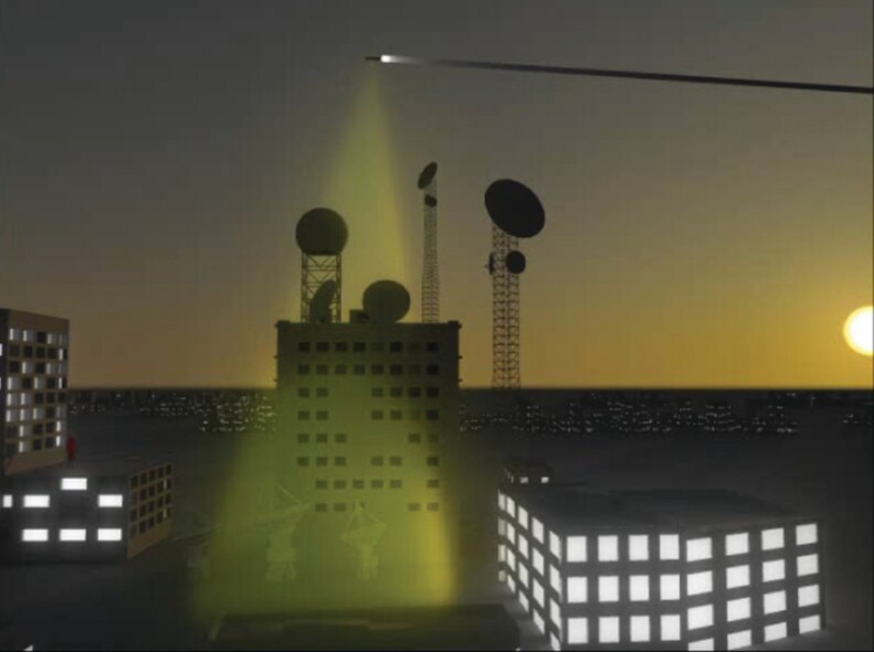 A representation of a CHAMP beacon on target facility. (NET Solutions Conceptual Image) 