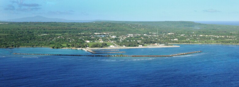 ANDERSEN AIR FORCE BASE, Guam – An aerial view of the village San Jose, Tinian Island taken Oct. 11. San Jose is located on the southern tip of Tinian and is the largest village on island. (U.S. Air Force photo/ Senior Airman Carlin Leslie)