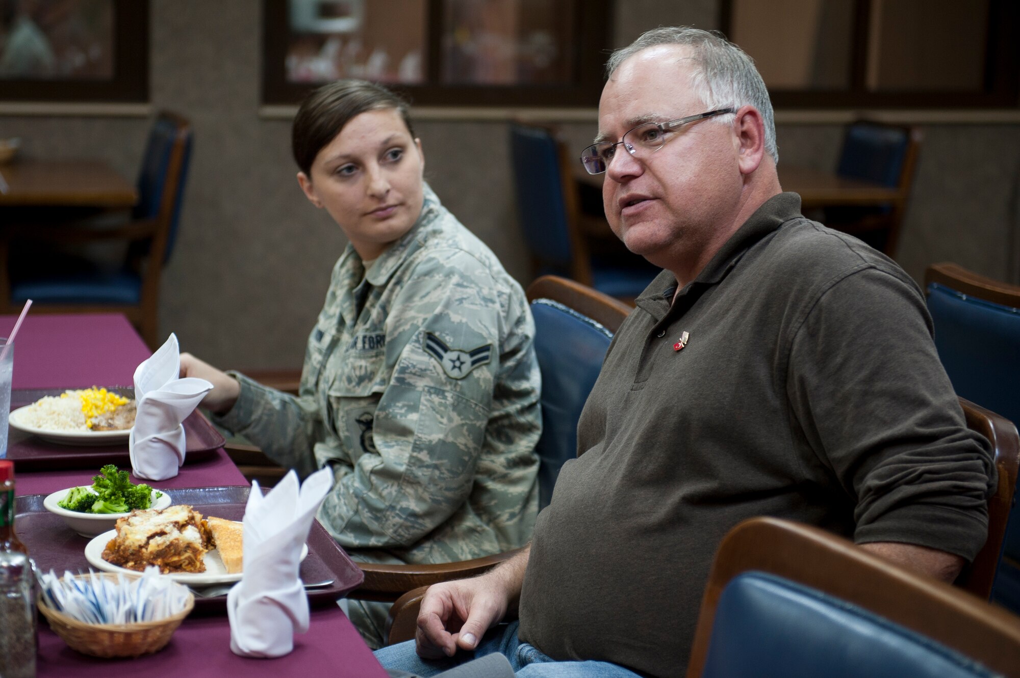 Rep. Tim Walz of Minnesota speaks with Airmen during a dinner Oct. 7, 2011, at Incirlik Air Base, Turkey. Walz and congressional delegation members took the opportunity to meet with constituents from their respective states during a brief stop on their way to visit Airmen in Afghanistan. (U.S. Air Force photo by Tech. Sgt. Michael B. Keller/Released)