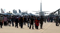 Koreans from across the peninsula familiarized themselves with U.S Air Force, U.S. Army and Republic of Korea Air Force aircraft and equipment during the 2011 Gunsan-Saemangeum Air Show at Kunsan Air Base, Republic of Korea, Oct. 8, 2011. The air show featured many static displays and performances from across the Pacific Air Forces and Korean peninsula. (U.S. Air Force photo by Senior Airman Benjamin Stratton/Released)