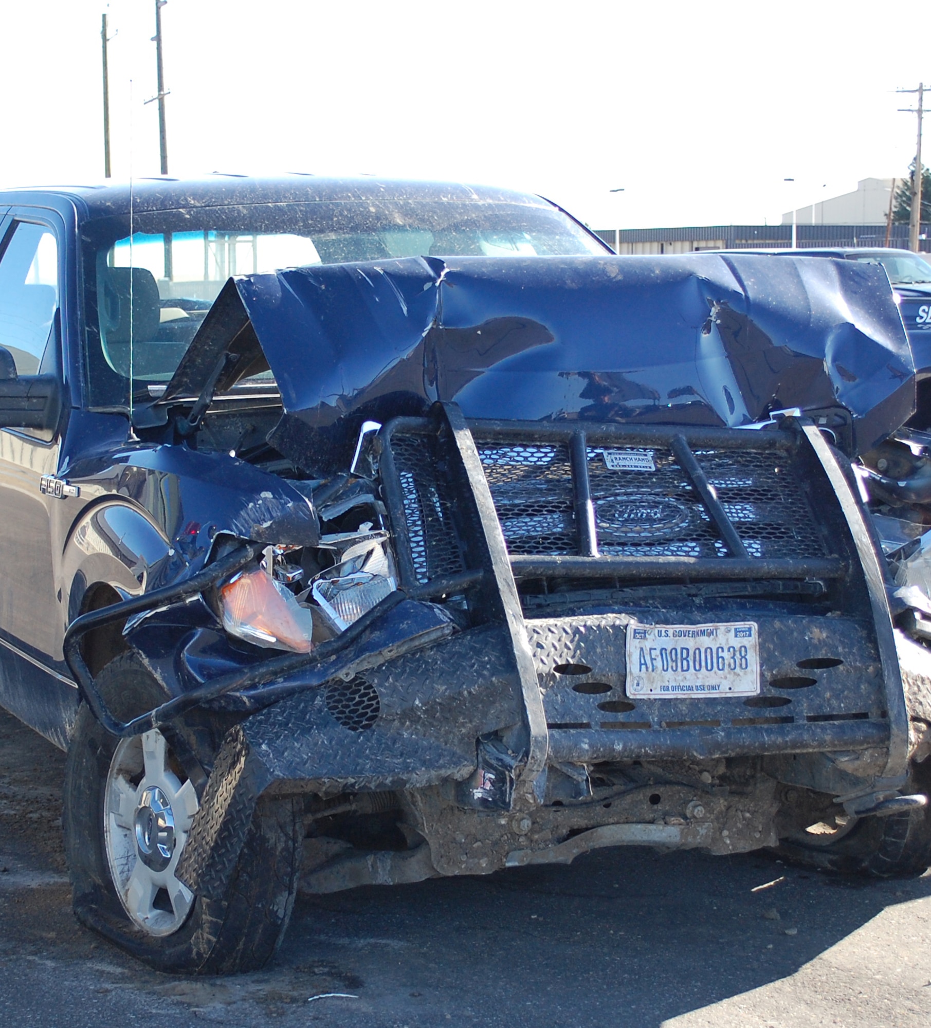 This government vehicle was involved in a crash Sept. 14. The occupants received only minor injuries, however, the accident further highlights the importance of integrating Operational Risk Management into mission processes. (U.S. Air Force photo/Valerie Mullett)