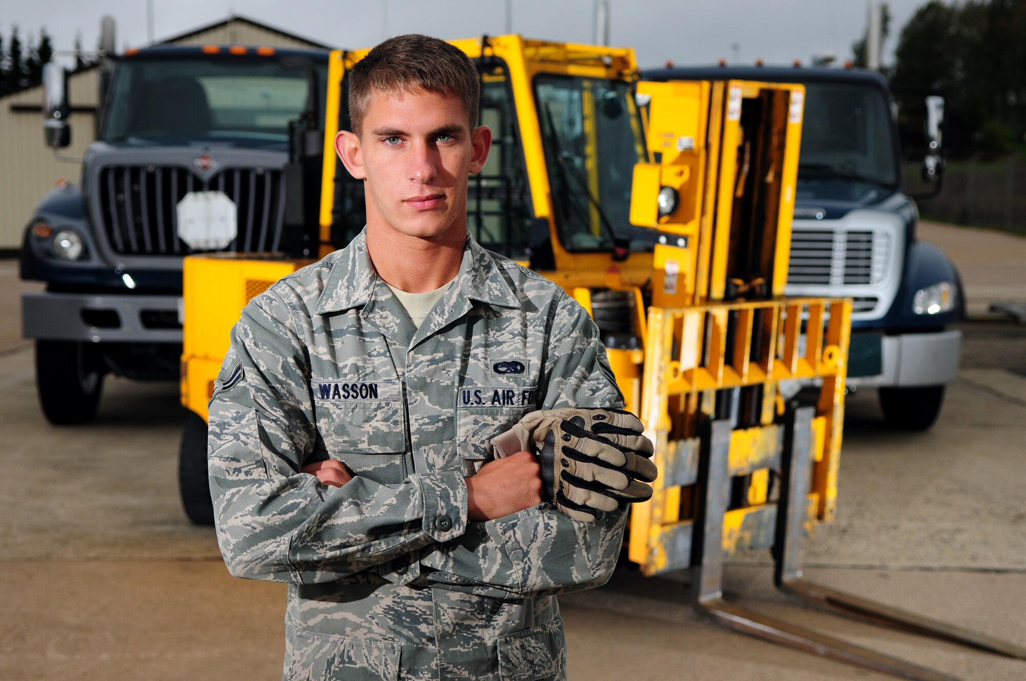 Airman 1st Class Wesley E. Wasson,52nd Equipment Maintenance Squadron munitions storage crew member, is the Super Saber Performer for the week of Oct.14 - 20. (U.S. Air Force courtesy photo)
