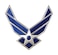 Air Force symbol, blue chrome. The Air Force Symbol is a registered trademark (No. 2,767,190) of the USAF. Permission to use it for commercial use and advertising (free or paid) is required. The use of this trademark for commercial purposes, including reproduction on merchandise, is expressly prohibited unless the producer has a fully executed license agreement with the Air Force. Use is governed by the terms of the agreement. <a href="http://www.trademark.af.mil/shared/media/document/AFD-100728-052.pdf">Click here</a> to download the licensing application.  For more information contact the Air Force Trademark Licensing office at 210.395.1787 or email <a href="mailto:afpaa.hq.tl@us.af.mil">afpaa.hq.tl@us.af.mil</a>. For restrictions on use of Air Force Symbol <a href="http://www.trademark.af.mil/symbol/displaying/index.asp">visit here</a>.