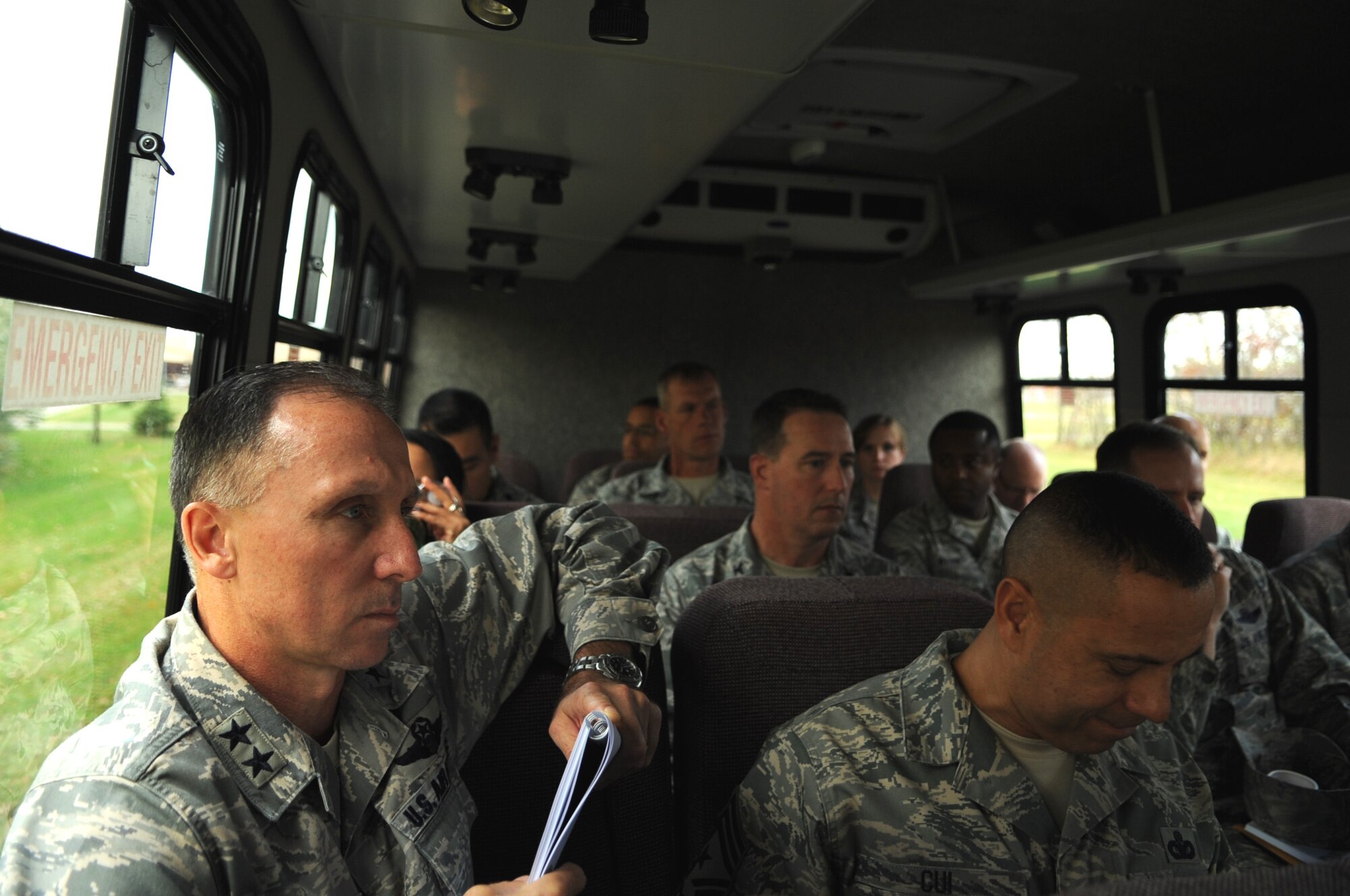 Maj. Gen. William Bender, U.S. Air Force Expeditionary Center commander, tours Grand Forks Air Force Base, N.D., on Oct. 13 as part of a commander’s conference. The conference was held Oct. 12-14. (U.S. Air Force photo by Senior Airman Amanda N. Stencil)