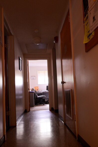 A ghost named "Haint" roams the hallway of building 452, an HV-AC Utilities facility on Dobbins Air Reserve Base, according to Master Sgt. Jeff Welch, supervisor and instructor of Water Fuel System Maintenance. Built in the 1960’s the building was originally used for base housing. In 2000, the building was re-opened for air-conditioning, heating and utilities instruction. (U.S. Air Force photo/Senior Airman Christina Bozeman)