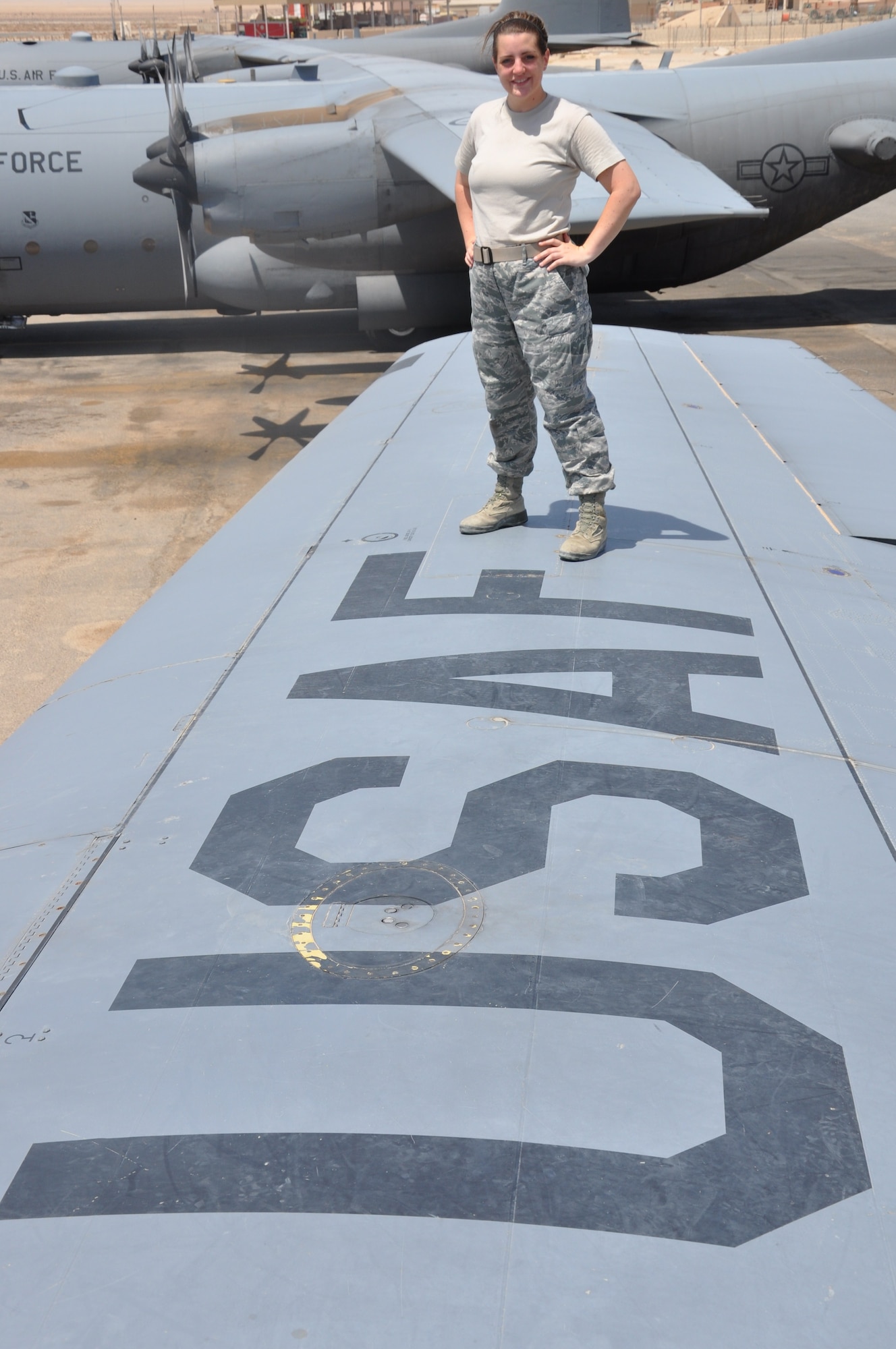 Senior Airman Rachelle Elsea, 386th Air Expdeitionary Wing public affairs specialist writer, is deployed from 325th Fighter Wing Public Affairs, Tyndall Air Force Base, Fla. (U.S. Air Force photo by Staff Sgt. Peter Ising) 