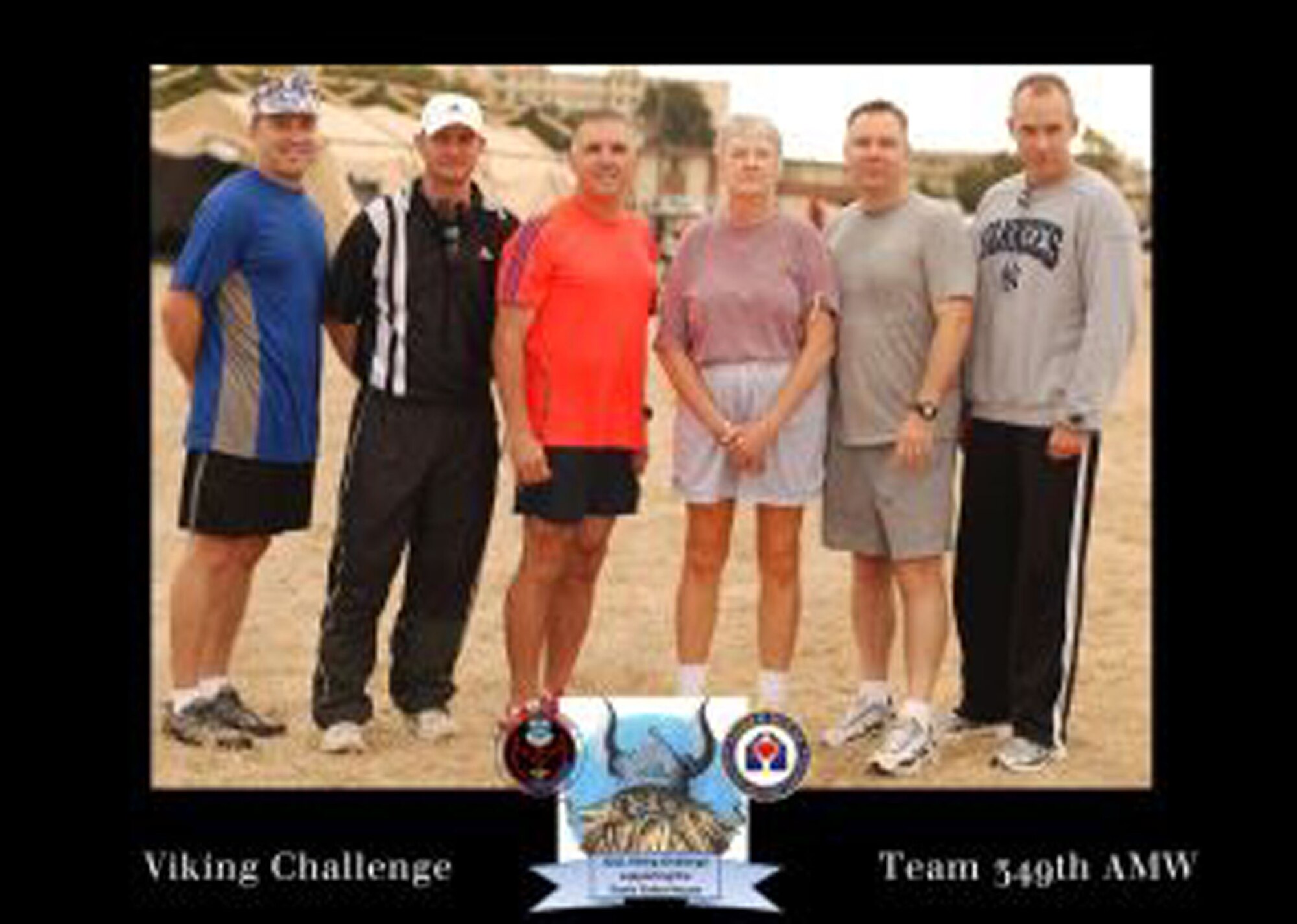 TRAVIS AIR FORCE BASE, Calif. --349th Air Mobility Wing staff team.  Although the team only had six core participants, and seven for about four miles, they still managed to complete 72 miles toward the total of 2,768 miles completed. (U.S. Air Force photo/courtesy photo)
