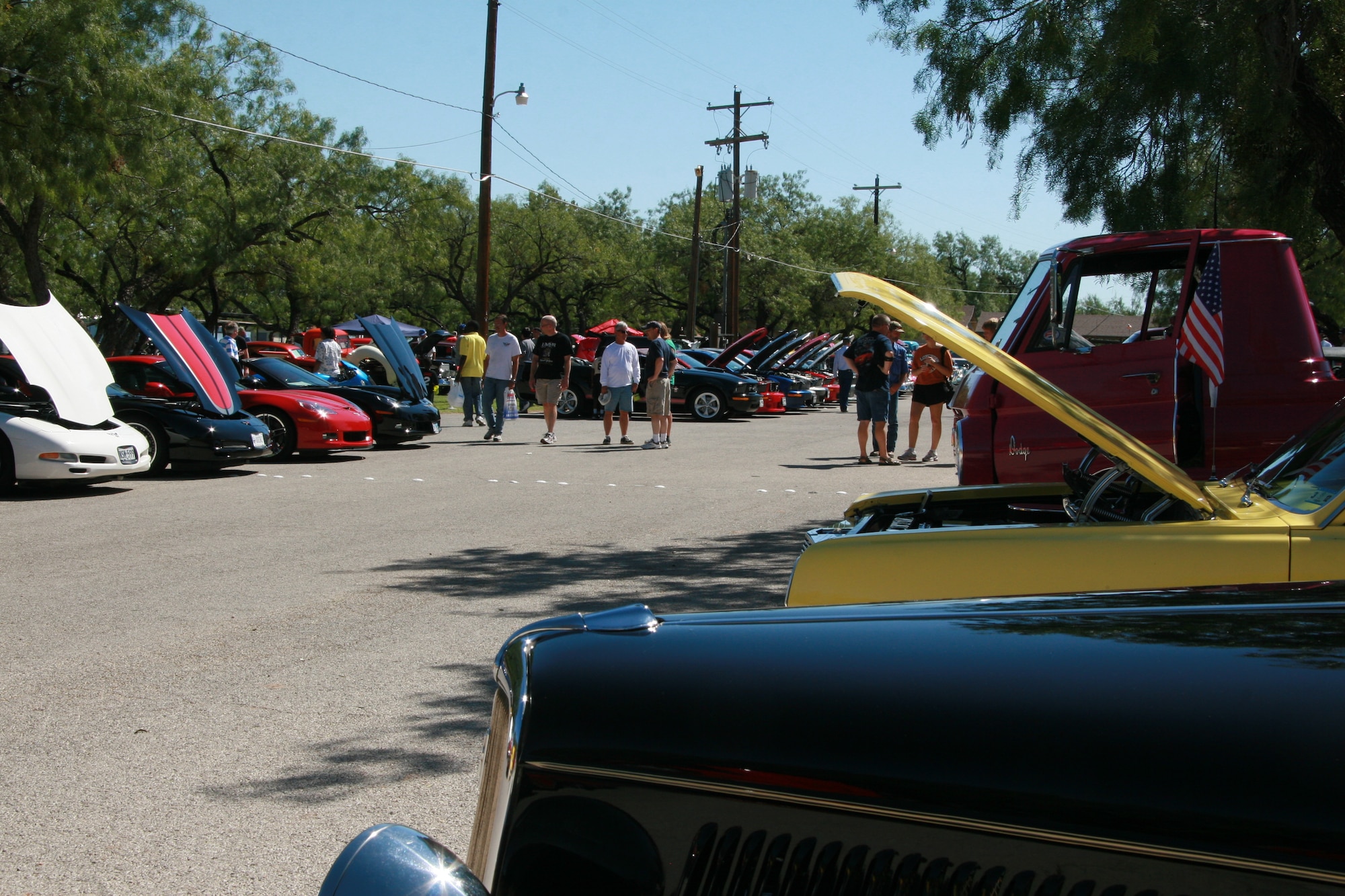 GOODFELLOW AIR FORCE BASE, Texas— More than 1,500 San Angelo community members and Team Goodfellow personnel view 120 vehicles including motorcycles, corvettes and classic cars during the 13th annual Car Show at the Recreation Camp Oct. 15. The Car Show is a free event sponsored by the base. (U.S. Air Force photo/ Julie Manuel)