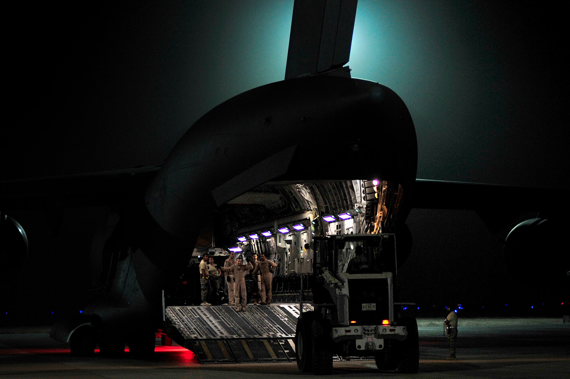 Equipment for the 125th Expeditionary Fighter Squadron arrives in Iraq Oct. 1, 2011. The squadron deployed in support of Operation New Dawn and will provide close air support for more than 40,000 troops leaving Iraq by the end of the year. The 125th EFS comprises F-16 Fighting Falcons, pilots, maintenance specialists and support personnel from the Oklahoma Air National Guard's 138th Fighter Wing in Tulsa, Okla., and the Ohio Air National Guard's 180th Fighter Wing in Toledo, Ohio. (U.S. Air Force photo/Master Sgt. Cecilio Ricardo)