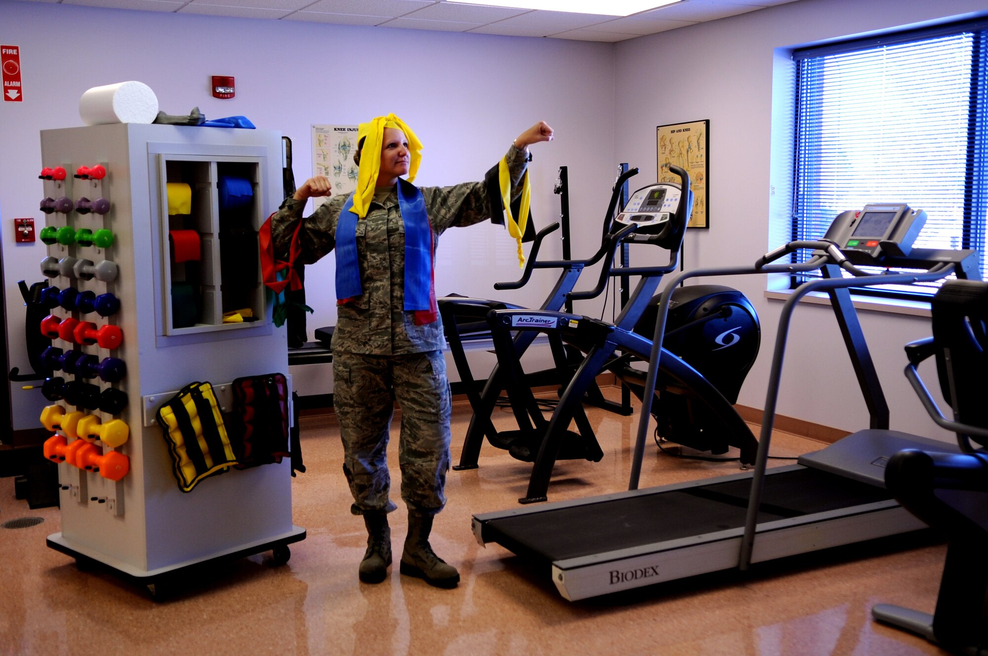 Tech. Sgt. Jamie Reents, 319th Medical Operations Squadron NCO in charge of physical therapy, poses for a photo inside the physical therapy office on Grand Forks Air Force Base, N.D., on Oct. 19. Sergeant Reents is the Warrior of the Week for Oct. 20-27. (U.S. Air Force photo/Senior Airman Amanda N. Stencil)