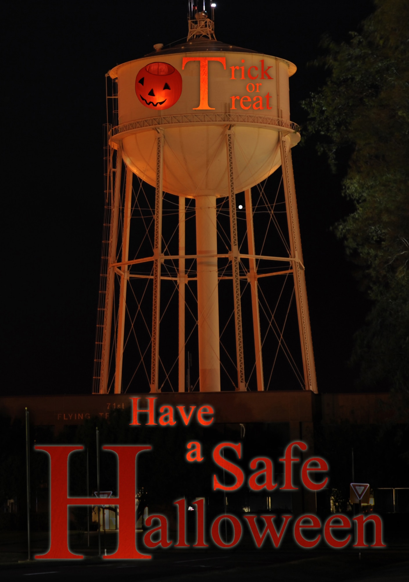 The 71st Security Forces Squadron, Pumpkin Patrol volunteers and ground safety personnel are working together to ensure a safe and happy Halloween for the little ghosts and goblins at Vance Air Force Base, Okla. (U.S. Air Force graphic/ Staff Sgt. James Bolinger