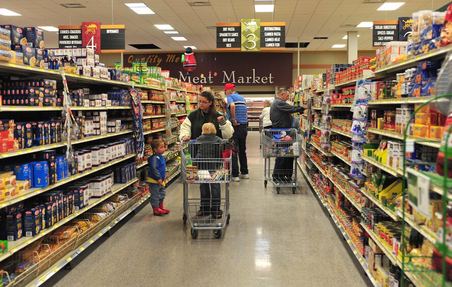Customers of the Moody Air Force Base Commissary were welcomed with fully-stocked shelves during its reopening Oct. 19, 2011. The commissary staff worked around the clock to prepare for the reopening by restocking and opening new customer service areas. (U.S. Air Force photo by Staff Sgt. Stephanie Mancha/Released)