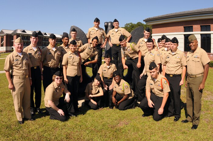 The Summerville High School Navy Junior Reserve Officers Training Corps visited Joint Base Charleston-Weapons Station Oct. 14.  A day of mentorship was offered by JB Charleston Sailors to the cadets in an effort to educate them on opportunities offered by the Navy. (U.S. Navy photo/ Petty Officer 3rd Class Brannon Deugan)