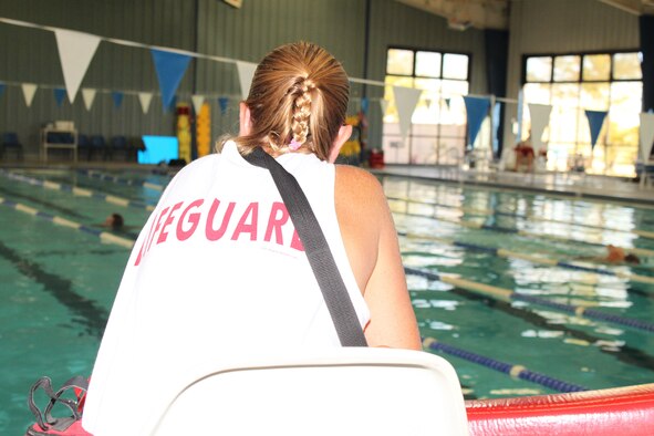 Edwards Airmen have an indoor pool within their campus. The Oasis Aquatic and Aerobic Center is located at 207 W. Popson Ave., right across from the Fitness Center, the pool is open Monday-Friday 11 a.m. -7 p.m.; for more information call 661-275-7946. (U.S. Air Force Photo by Meredith Mingledorff