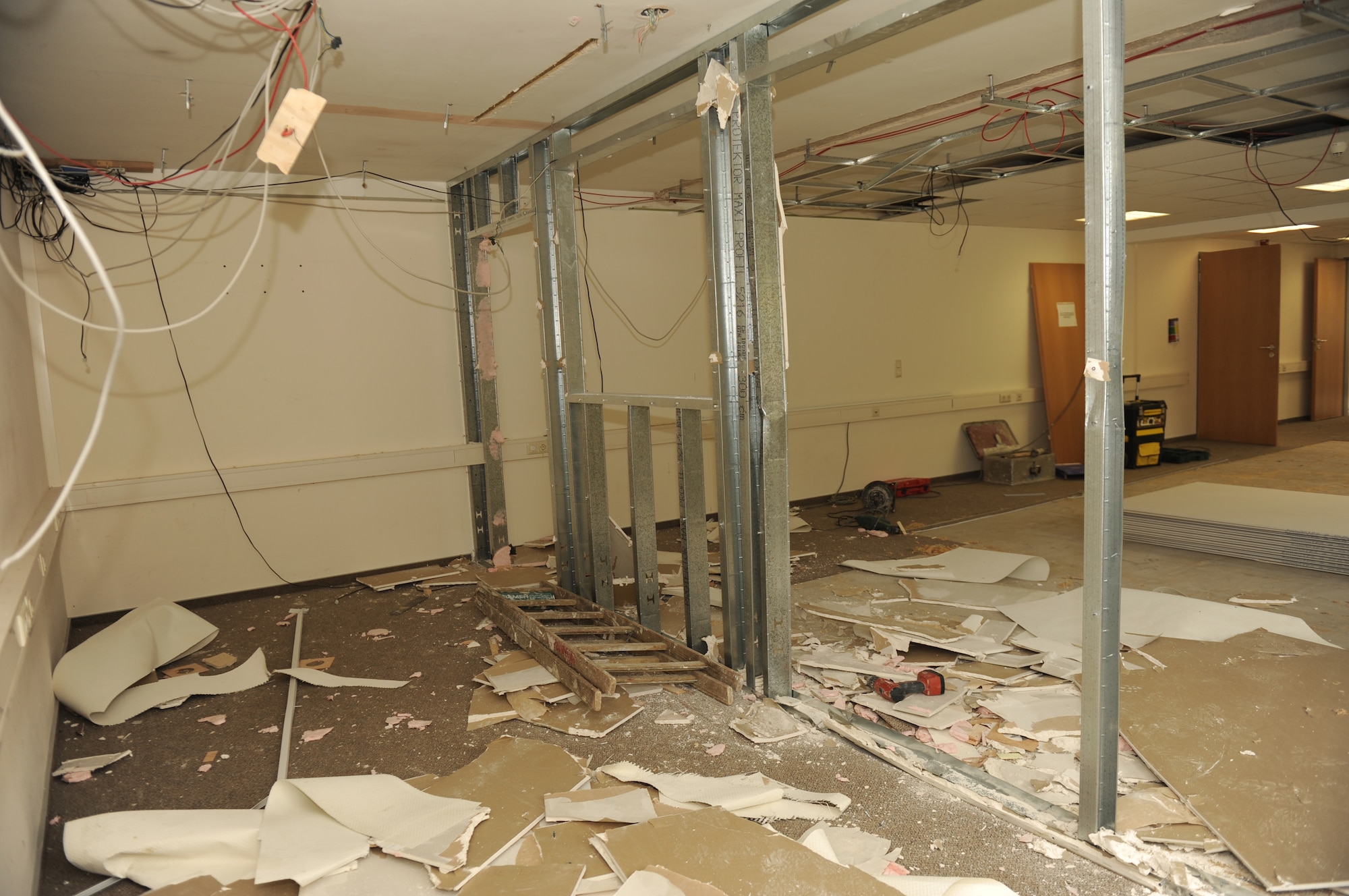 SPANGDAHLEM AIR BASE, Germany -- In an effort to improve the finance customer-service lobby, the finance office is under renovation until Nov. 2. The customer service lobby is temporarily located in Bldg. 128, Room 211. (U.S. Air Force photo/Airman 1st Class Brittney Frees)