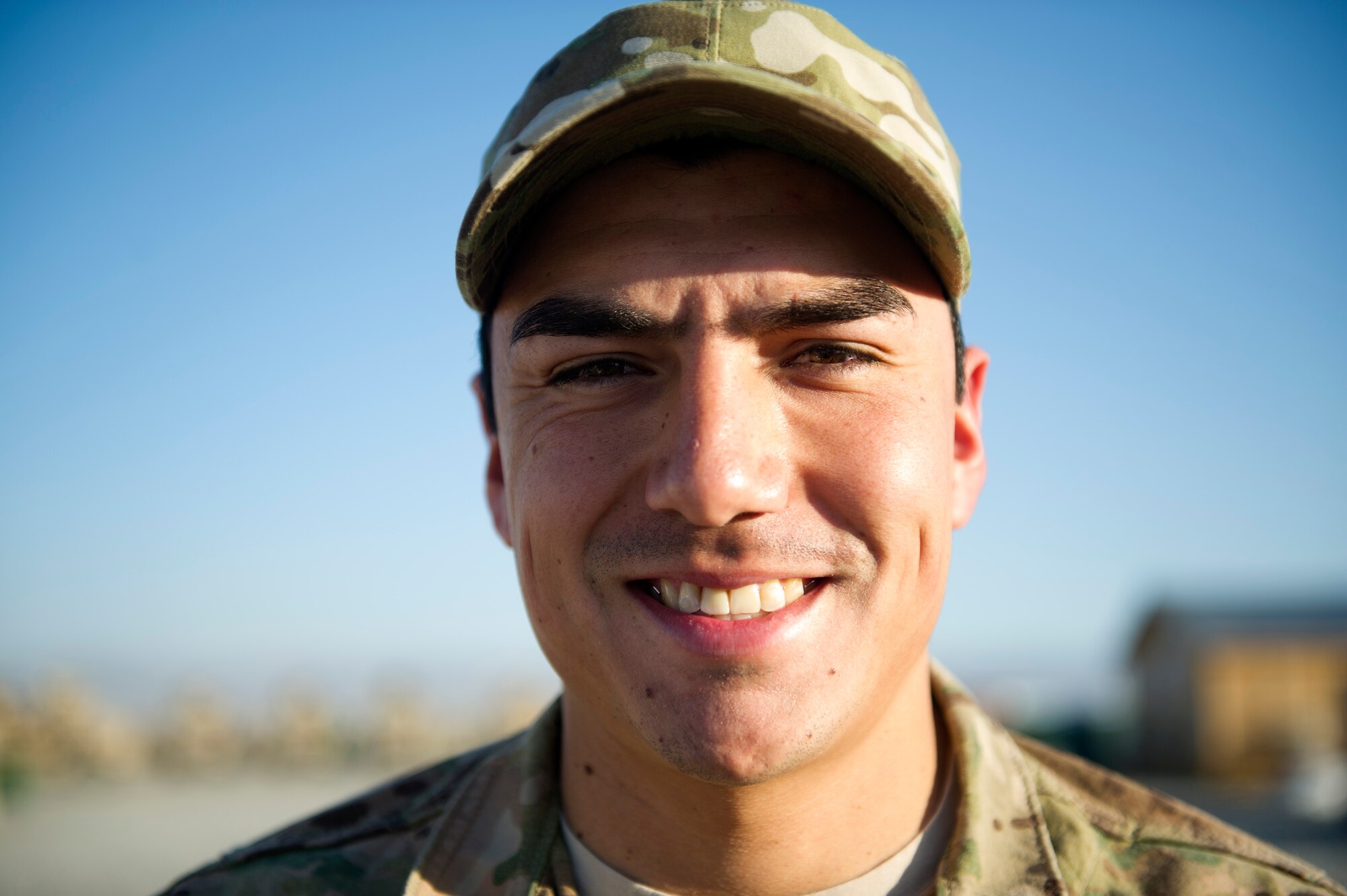U.S. Air Force Senior Airman Cristobal Galindo, a joint terminal air controller, is currently deployed to Forward Operating Base Spin Boldak, Afghanistan. (U.S. Air Force photo by Staff Sgt. David Salanitri)