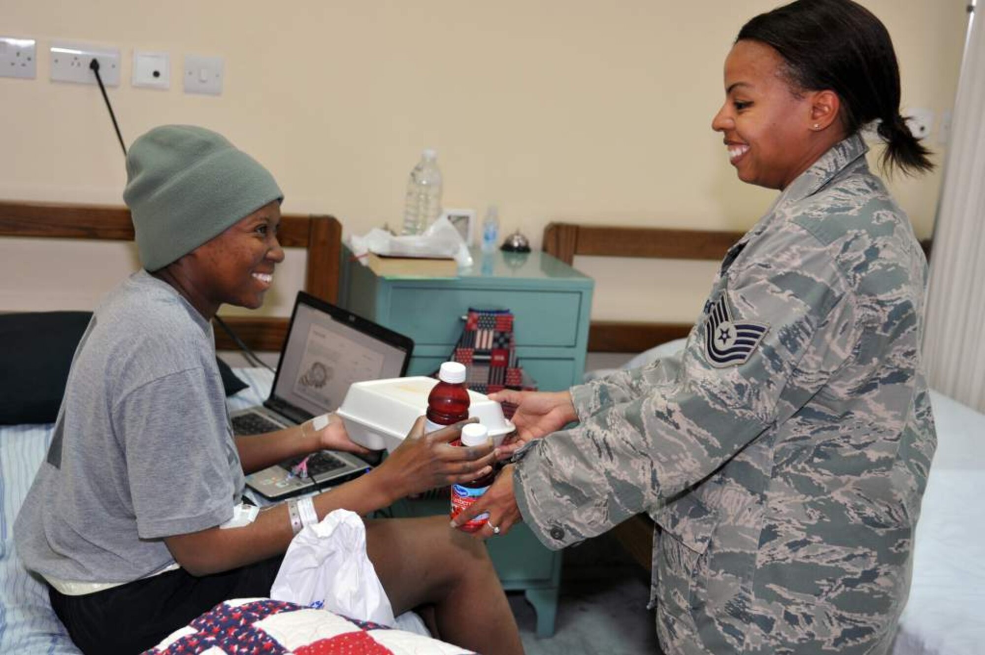 Technical Sgt. Andrea D. Kirks, 386th Expeditionary Medical Group aerospace medical service craftsman, is deployed from the 910th Medical Squadron, Youngstown Air Reserve Station, Ohio. (U.S. Air Force photo by Master Sgt. Carlotta Holley)