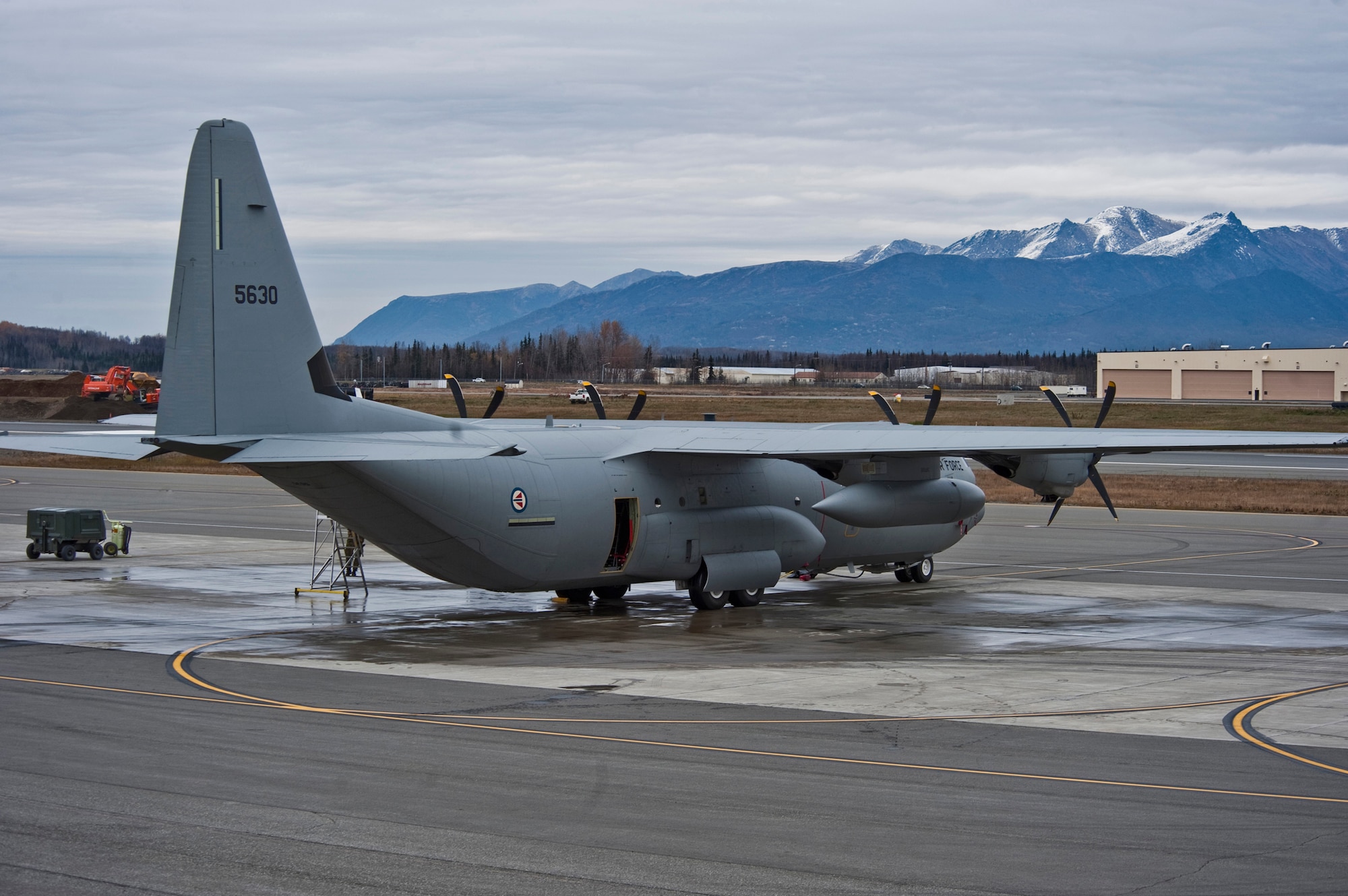 JOINT BASE ELMENDORF-RICHARDSON, Alaska -- A Royal Norwegian Air Force C-130 Hercules sits on the flight line here Oct. 13. Twenty-three airmen from 135th Air Wing, Gardermoen Air Station, Norway participated in Red Flag-Alaska for the first time. The exercise was from Oct. 6 to Oct. 21. (U.S. Air Force photo/Senior Airman Christopher Gross)