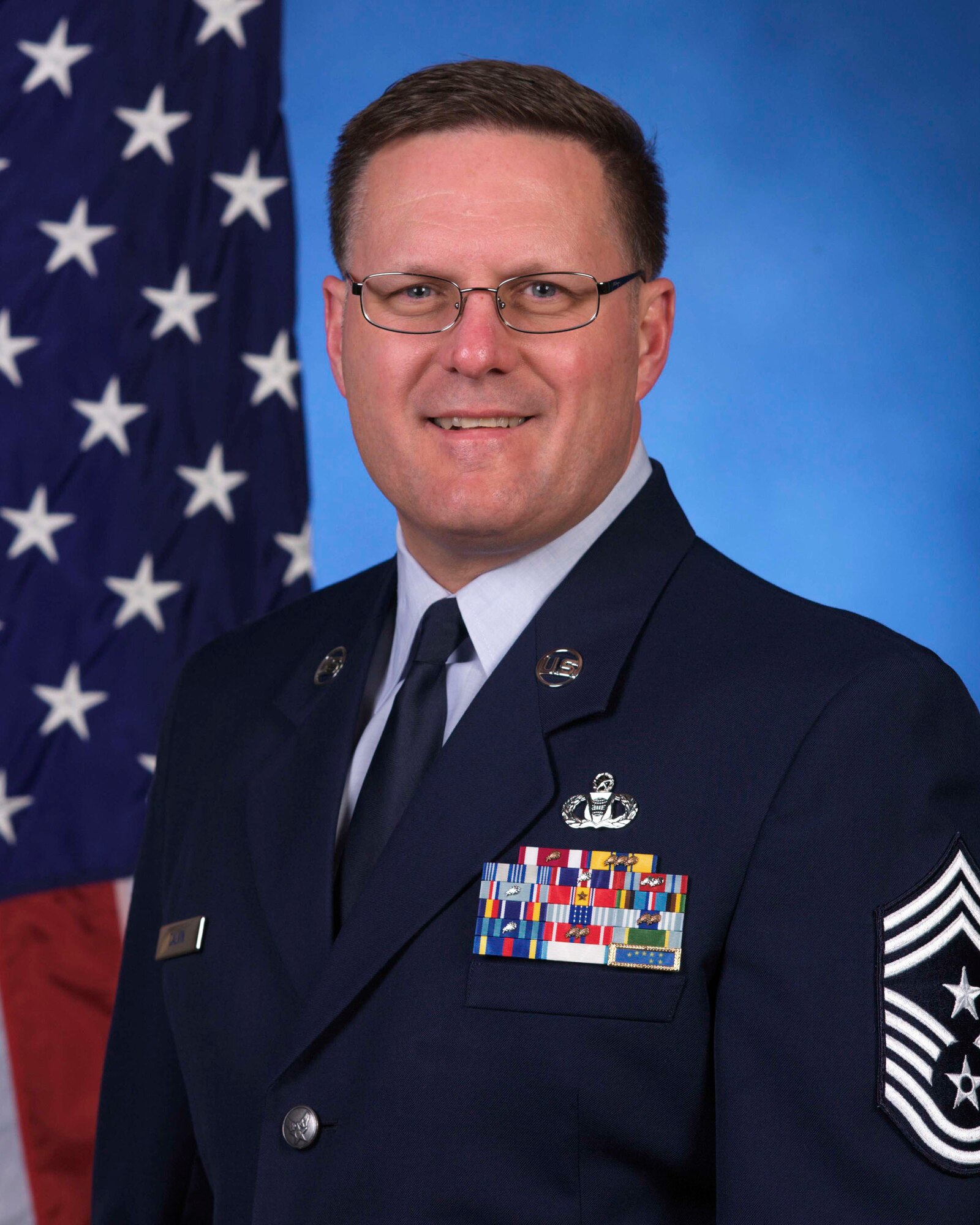 Chief Master Sgt. Steven Calvin, command chief master sergeant of the Alaska Air National Guard's 176th Wing.  