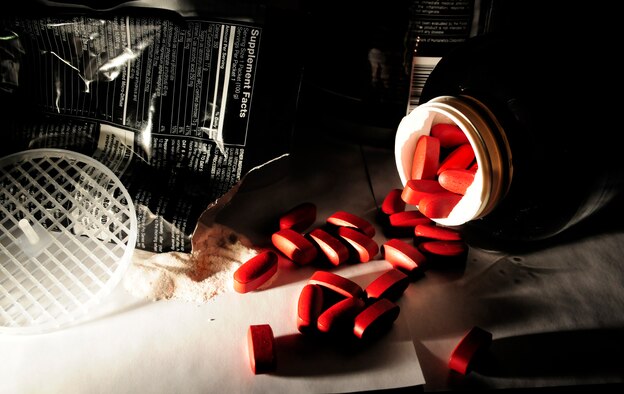 As Airmen embrace the fitness culture and the benefits of exercise and healthy food choices, some have discovered nutritional supplements.   And while the benefits of these products can be long lasting there is much left unknown to the consumer.  No matter what choices you make to increase your health, remember to be safe and consult your physician.   (U.S. Air Force Illustration/Staff Sgt. Miguel Lara III)